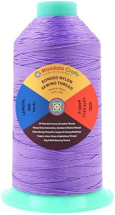Mandala Crafts Size 277 840D T270 Lilac Bonded Nylon Thread, 800 YDs