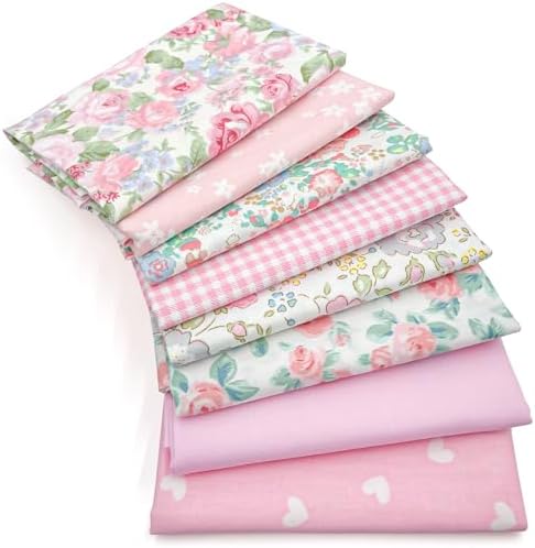 Aubliss 8pcs Fat Quarter Fabric Bundles (100% Cotton - 20'' x 20'')