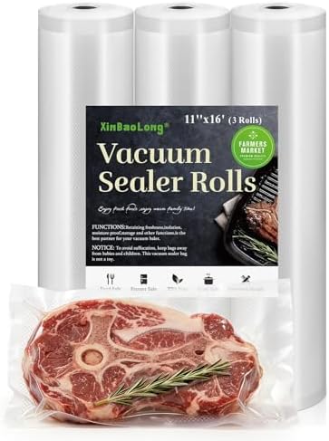 Kitchen Essentials, Vacuum Sealer Bags 3 Rolls 11"x16' Freezer Bags