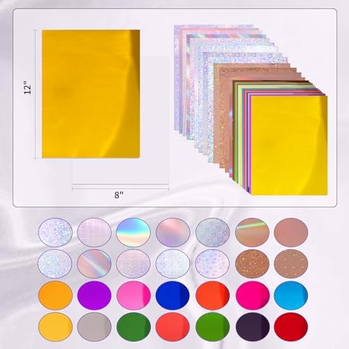 28 Pack Metallic Holographic Cardstock Paper Sheets 8" x 12" 250gsm/92lb