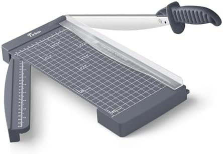 Firbon 12" Guillotine Paper Cutter with Hidden Ruler, Compact Paper Trimmer