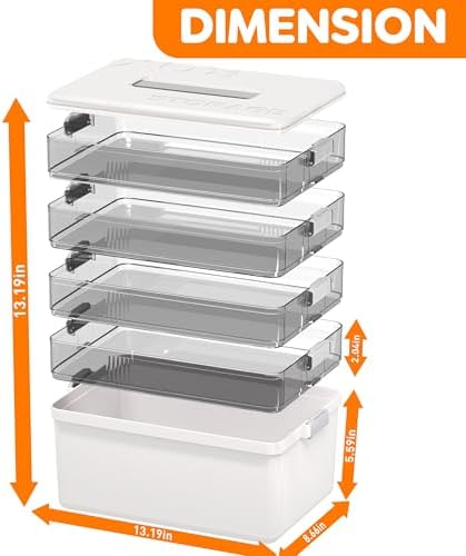 Citylife 5-Tier Medicine Organizer with Handle, Portable Storage Cabinet