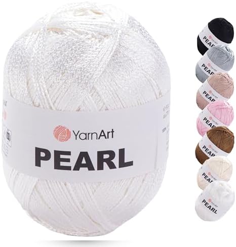 YarnArt Pearl - 100% Viscose Silky Shine Yarn, Lightweight & Soft Crochet Thread for Knitting, Lace Dresses, Blouses, Shawls, Summer Cardigans, 90g (3.17 oz), 270m (295 yds), Fine Weight (106)