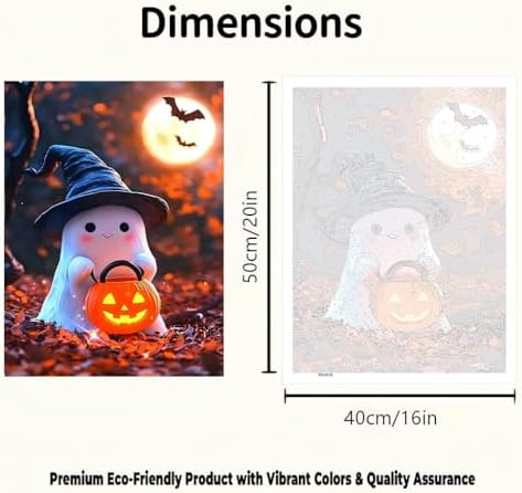 CraftBliss Halloween Paint by Numbers Kit for Adults, DIY Paint by Numbers Kits for Adults Beginners Without Frame, Acrylic Paint Canvas Painting Kits Art for Home Decor 16x20 Inch