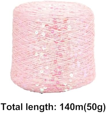 ECYC Ltd 153 Yards Cotton Sequin Yarn, Sparkle Sequin Thread for Knitting & Crocheting, DIY Craft Projects