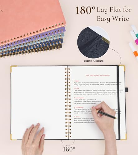 Blank Spiral Notebook Journal 8.5” x 11”, A4 Large Hardcover Sketch Book for Women Men, 100 GSM Blank Paper Drawing Notebook, Spiral Bound Sketchbook for Sketching School Work Note Taking, Black