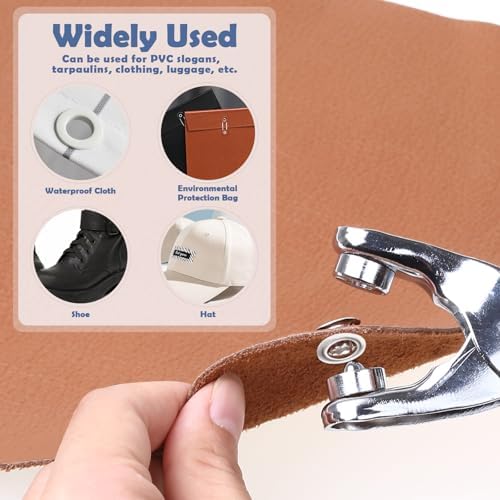 1203Pcs Grommet Tool Kit with Eyelet Pliers, PAXCOO 1/4 Inch 6mm(Inside Hole Size) Fabric Grommet Kit with Fabric Eyelets Grommets, Washers, and Hole Punch Grommet Hand Press kit