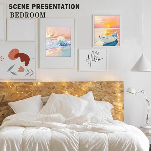 XUNLURY Pastel Ocean Beach Diamond Art Kits 4 Pcs, Summer Beach Surfer Girls Sunset Diamond Painting Kits for Adults Beginners, Full Drill Diamonds Dots for Home Decor, 9.8x11.8 Inch