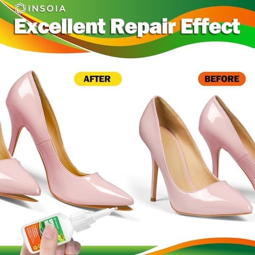 INSOIA Super Shoe Glue Clear, 20g, Strong Sole Repair, with Precision Tips