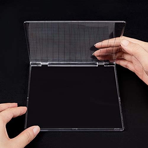 PH PandaHall Acrylic Stamp Block for Card Making, 5.9x6.1" Perfect Positioning Stamping Tool Clear Stamping Platform Scrapbook Craft Stamping Blocks with Grid Lines for Journaling Holiday Cards
