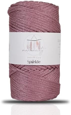 Makromecity Sparkle Polypropylene Macrame Cord 3mm x 131 Yards (394 feet) Premium Polyester Macrame Cord for Macrame Art & Crafts for Wall Hangings, Bags, Underplate, Rug
