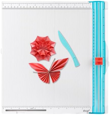 Ecraft 12 x 12inch Paper Trimmer Cutter Score Board, Scoring Tool with Paper Folding, for Making Scrapbooking, Cards, Envelope, Coupons and Photo