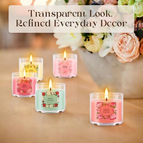 Scented Candles Gift Set, 24 Pack 2oz Soy Wax Aromatherapy Candles with 12 Fragrances, Long Lasting Smokeless Candles in Clear Acrylic Cups with Cotton Wick, Birthday Gifts for Women, Home Decor