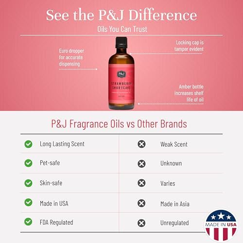 P&J Trading Fragrance | Strawberry Shortcake Oil 100ml - Candle Scents for Candle Making, Freshie Scent, Soap Making Supplies, Diffuser Oil Scents