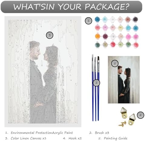 Custom Paint by Numbers kit for Adults - Personalized Paint by Numbersfor Beginner Customized DIY Paint by Numbers from Photo Oil Painting on Canvas Home Wall Decor Special Handmade Gift (H:20×28 in)
