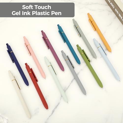 Ddaowanx Gel Pens Set,12 Pcs 0.5mm Retractable Quick Dry Black Ink Pens | Fine Point Smooth Writing Pens for Nurses and Teachers,Cute Desk Accessories Office&School Supplies,Gifts for Women