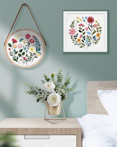 TINDTOP Embroidery Kit for Adult, Owl Embroidery Kit for Beginners Include Embroidery Cloth Hoops Threads for Craft Lover Hand Stitch with Embroidery Skill Techniques (Florals)