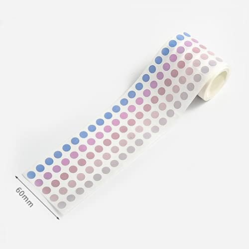 YUBBAEX Morandi 5/16" Dot Washi Tape Round Stickers 1250 Dots Stickers for Journal Planner Scrapbooking 2 3/8" x 10‘ (Genial)