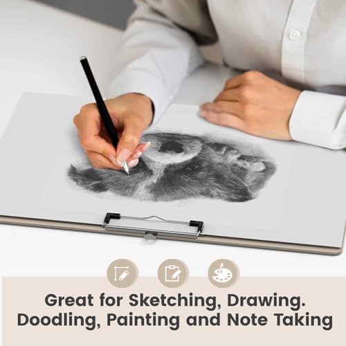 Extra Large 11x17 Clipboards, Plastic Khaki Drawing Boards, Horizontal Clip Board, Landscape Layout. Suitable for Watercolor, Sketching, Painting. Art & Drafting Supply(Pack of 6)