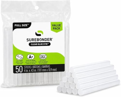 Surebonder Full Size All Purpose Clear 4" Hot Glue Sticks - DT-50,50 Count (Pack of 5)