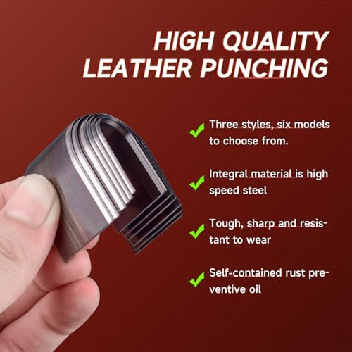18Pcs Professional Leather Punch Set,six size-15MM, 20MM, 25MM, 30MM, 35MM, 38M，Alloy Steel Embossing Tools for DIY Crafting & Leatherworking,Ideal for Beginners & Experts