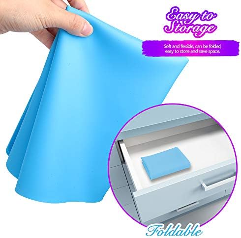 LEOBRO Silicone Mat, 23.4” x 15.6” Blue Silicone Mats for Crafts, Resin Molds, Play Dough Mat, for Resin, Clay, Paint, Arts and Crafts, 1 MM Thick