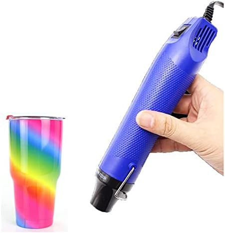 Mini Heat Gun for Epoxy Resin 300W Portable Handheld Heat Gun for Crafts Embossing, Shrink Wrapping, Drying Paint, Clay, Rubber Stamp Heat Tools, Dryer Craft Heat Tool for Cup Turner (Blue)