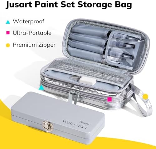 JusArt 100 Colors Watercolor Paint Set,Travel Watercolor Set with Handbag