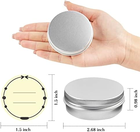 TUZAZO 24Pack Aluminum Tins, 2 Oz Metal Container with Lids and Labels