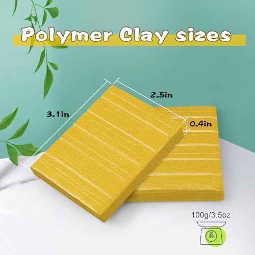 ifergoo 100g Golden Polymer Clay, 3.5oz Oven Bake Modeling Clay for Kids