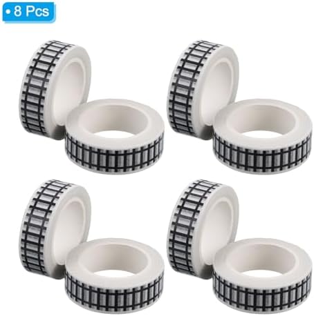 PATIKIL 264ft Car Track Tape Traffic Washi Tape Highway Train for DIY Craft Art Journal Scrapbook Planner Style 4, Black