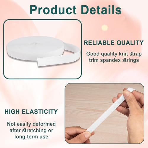 Airisoer Elastic Bands for Sewing 5/8 Inch x 12 Yards, White