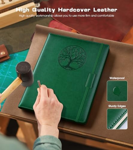 Biuwory B5 Leather Journal Notebook, 256 Lined Pages, Hardcover 7.8"×10.2" | Large Vintage Journal for Women Men,Work,School,Business,Travel Diary,Note taking,College Ruled Writing,Daily Journaling