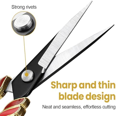 Swan Embroidery Scissors, Stainless Steel Craft Scissors Lightweight Vintage Scissor for Needlework, Sewing Thread Cutting