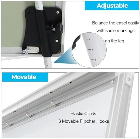 Whiteboard Easel 36" x 24" Height Adjustable, Magnetic Dry Erase Easel