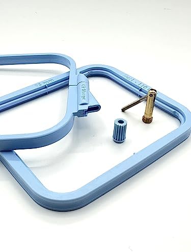 Nurge Square Embroidery Hoop - Plastic Cross Stitch Frame for Needlepoint & Embroidery - Adjustable Craft Hoop - Blue - No:2 (Small)