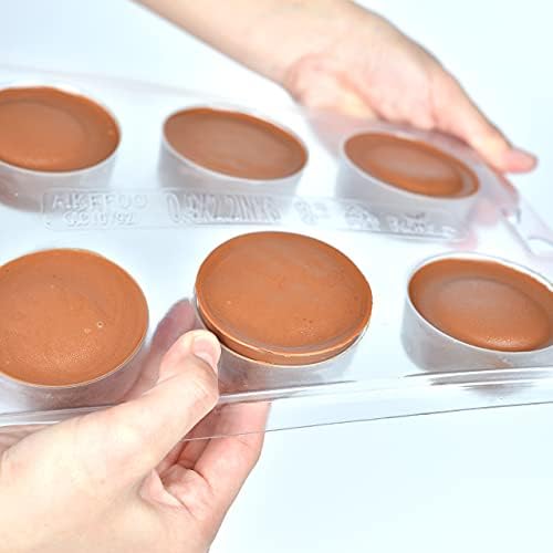 Chocolate Covered Round Cookies Molds, Biscuit Chocolate Mold, PET Plastic Mold-Round Cookies Mold Cylindrical Cylinder Candy Pudding Jelly Mold. （Pack Of 3）