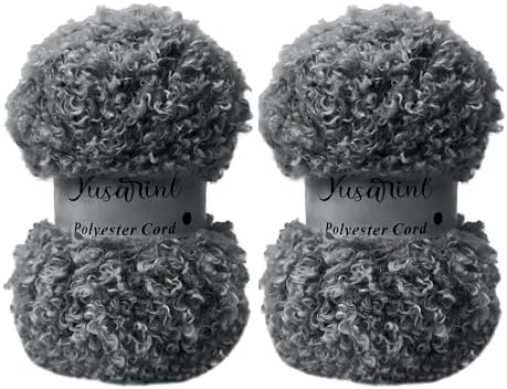 (32 Colors Available) Yusarinl 2 Skeins Teddy Bear Yarn,Fuzzy Yarn for Crochet Polyester Plush Fur for Crafts Fluffy Fuzzy for Knitting(6.7 oz, 80 yds)-Dark Gray