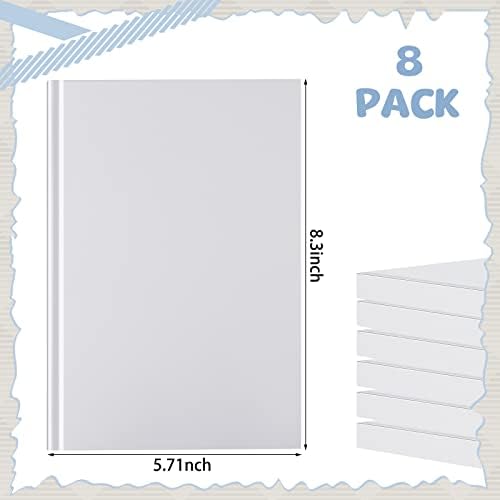 Henoyso 8 Pcs A5 Blank Notebook Journal Hardcover Sketchbook, 8.3 x 5.7 in