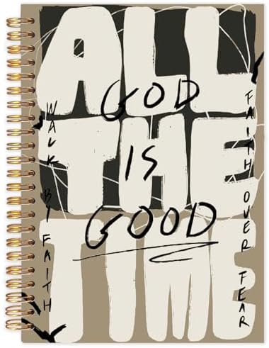 Christian Spiral Notebooks, God Is Good All the Time Bible Journaling Notebook, Religious Journals for Writing, Bible Notebook for Note Taking, Christian Gifts for Women Men, 5.5x8.3 Inch