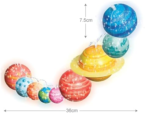 4M DIY Solar System String Lights - Outer Space Art & Craft Kit, Kids 5+