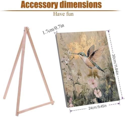 WUDWL Paint by Numbers Kit for Adults Framed Canvas, with Wooden Easel