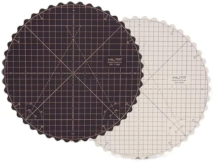 WUTA Circle Cutting Mat 12-inch Round Self Healing Mat Quilting Double-Sided Color for Cutting,Quilting, Sewing, Dressmaking & Crafts