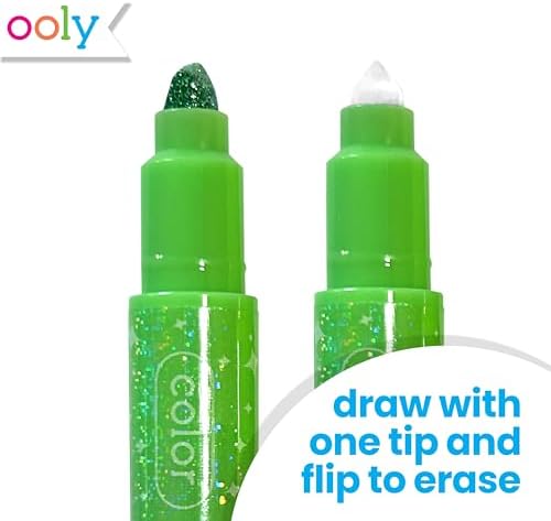 Ooly Make No Mistake Glittery Erasable Markers, Set of 12