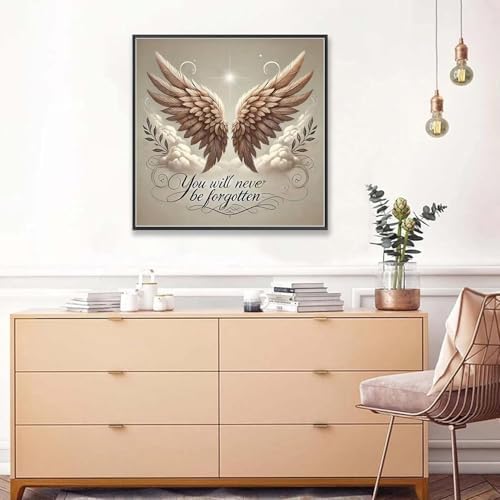 MBNTJHT Angel Wings Paint by Numbers Kit for Adults,Unframed Oil Painting by Number Kits for Adult Beginners,DIY Acrylic Painting Art Kits for Home Decor Gifts 16X16 Inch.
