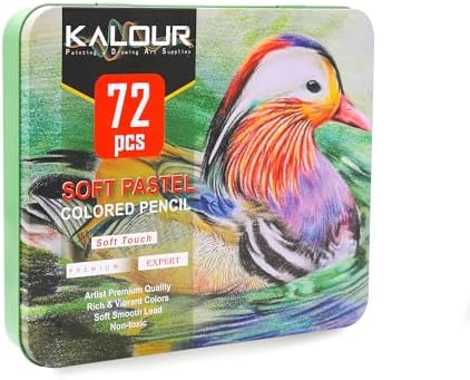 KALOUR Pro Pastel Chalk Colored Pencils,Set of 72 Colors,Color Charcoal Pencils for Drawing Sketching Coloring Shading,Art Supplies for Adults Artists