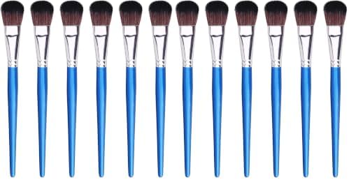GACDR 1 Inch Mop Brush for Acrylic Painting, 6 Pieces Oval Blending Brushes for Acrylic Painting with Short Wooden Handle for Acrylic, Gouache，Watercolor (Pack of 2)
