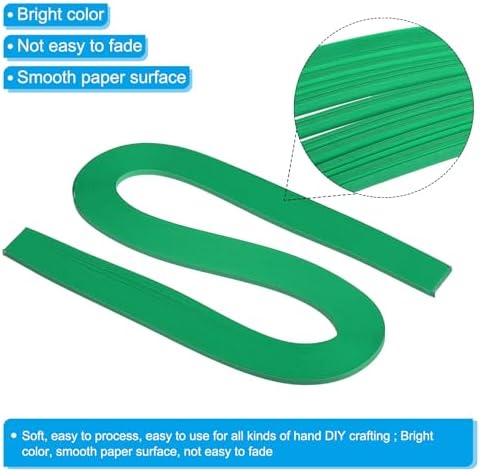 PATIKIL 240pcs Quilling Strips Paper 1/8"(3mm) 21"(54cm) Origami Paper Quilling Strip for Art DIY Hand Craft Christmas, Green
