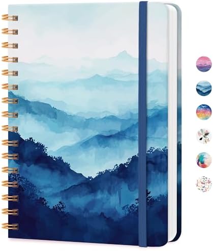 Lined Spiral Journal Notebook, A5 College Ruled Notebook for Note-Taking