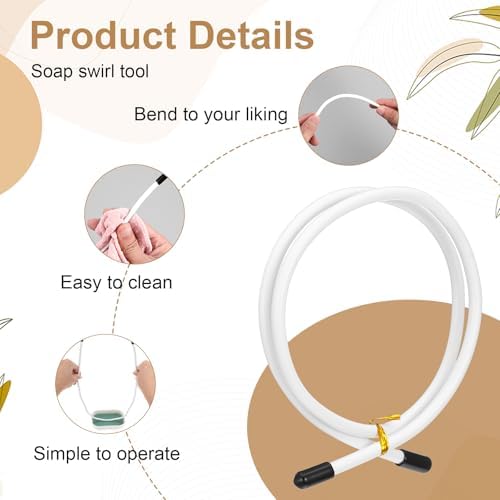 2pcs Cold Process Soap Making Kit, Ymapinc Bendable Soap Swirl Tool, Flexible Swirl Tool, Handmade Soaps Making Supplies Adjustable Hanger Wire Accessories